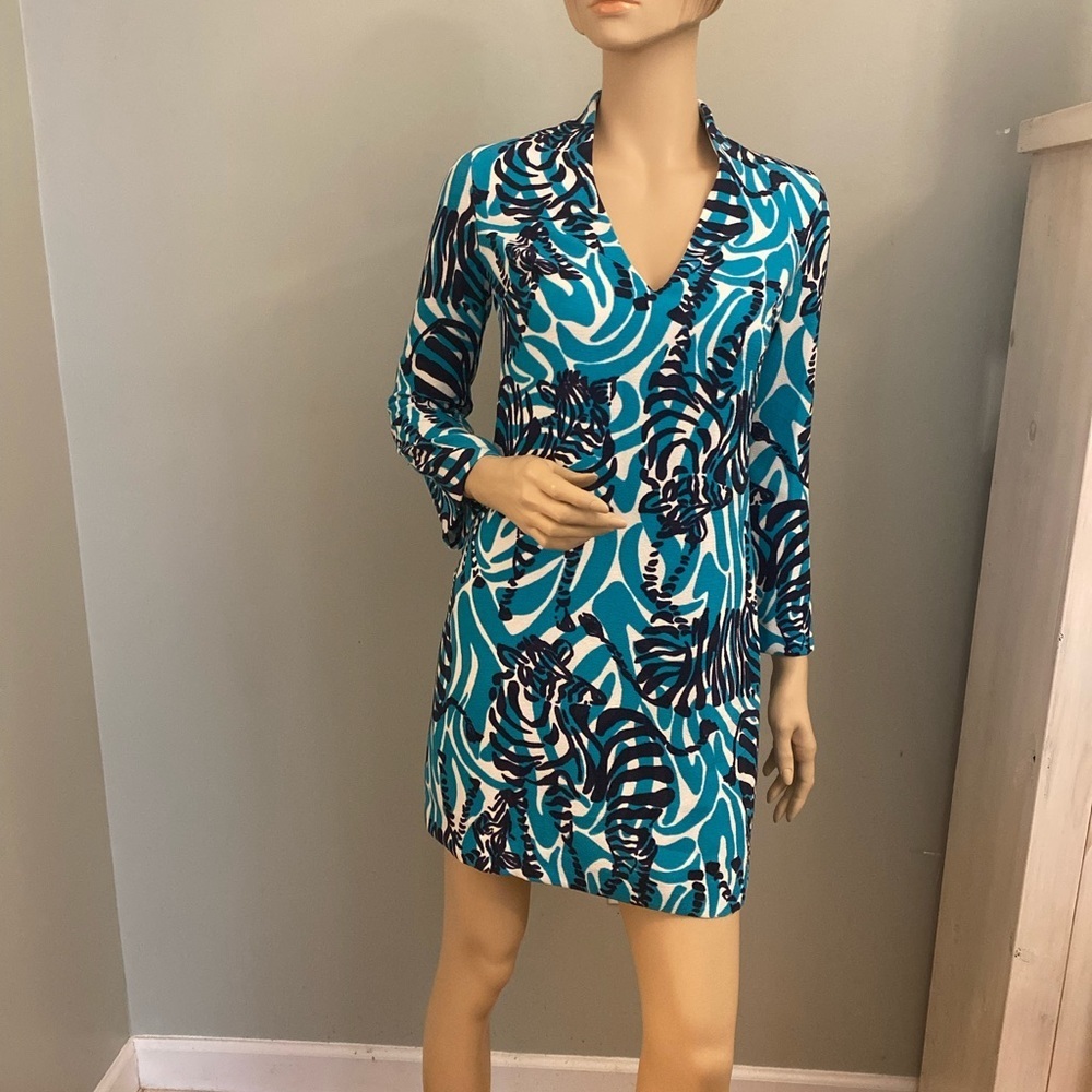 LILLY PULITZER MINI ZEBRA SHIFT DRESS